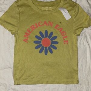 American Eagle Outfitters Green Short Sleeve Tee Retro Graphic